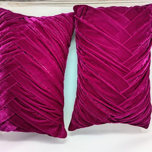 Opalhouse Magenta Pink Velvet Accent Pillows (2) - Picture 1 of 4